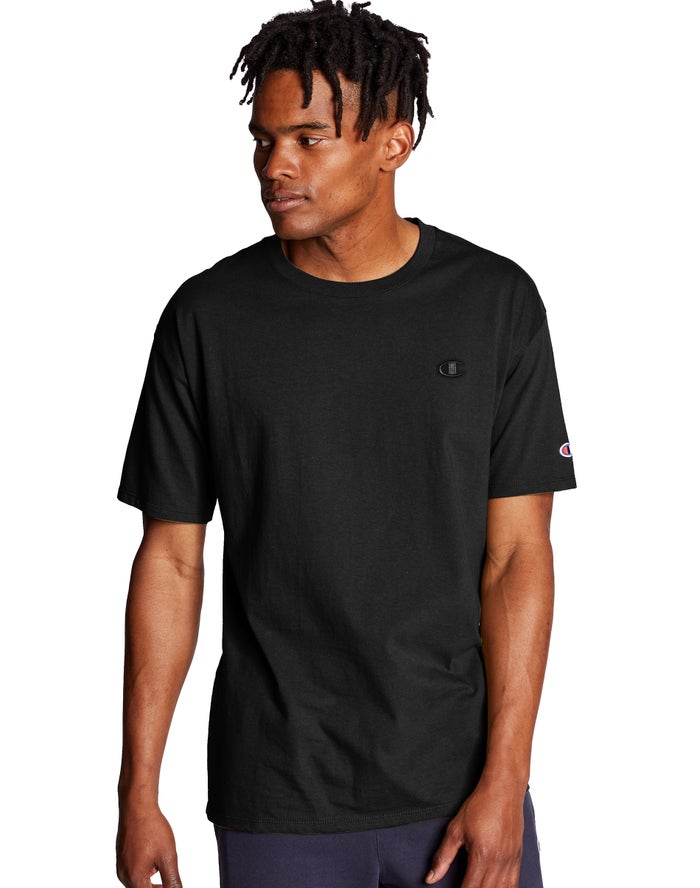 Champion Mens T-Shirt NZ - Classic Jersey Black ( 5678-UKQRN )